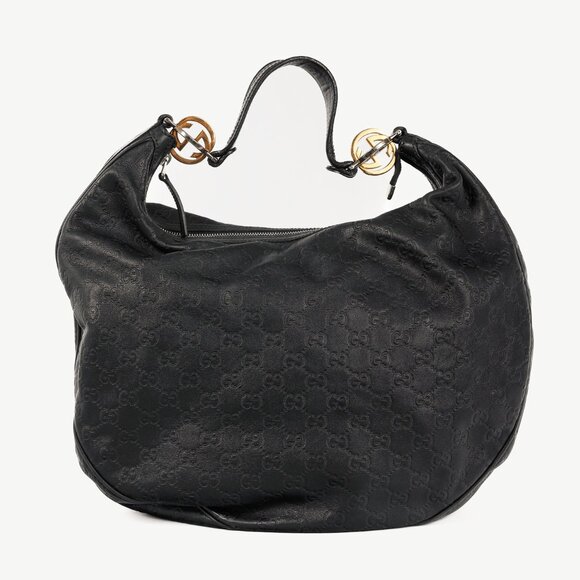 Gucci GG Twins Black Guccissima Leather Large Hobo - Picture 4 of 12